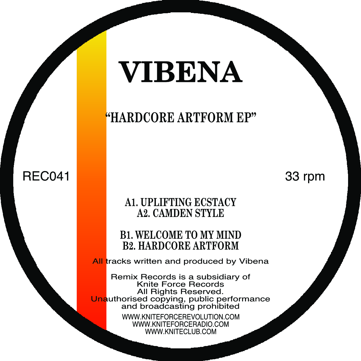 Kniteforce Revolution | Vibena - Hardcore Artform EP (Orange Vinyl